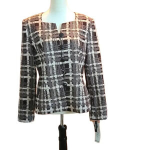 Danillo Plaid Houndstooth Patter Blazer style Top size 6